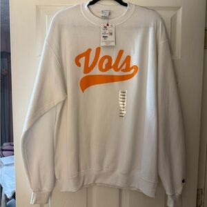 Champion Men's White Sweater with Orange Vols Graphic